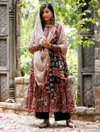 Maroon Colour Rayon Printed Kurti With Pant Dupatta Suppliers In India Aaradhna 2034